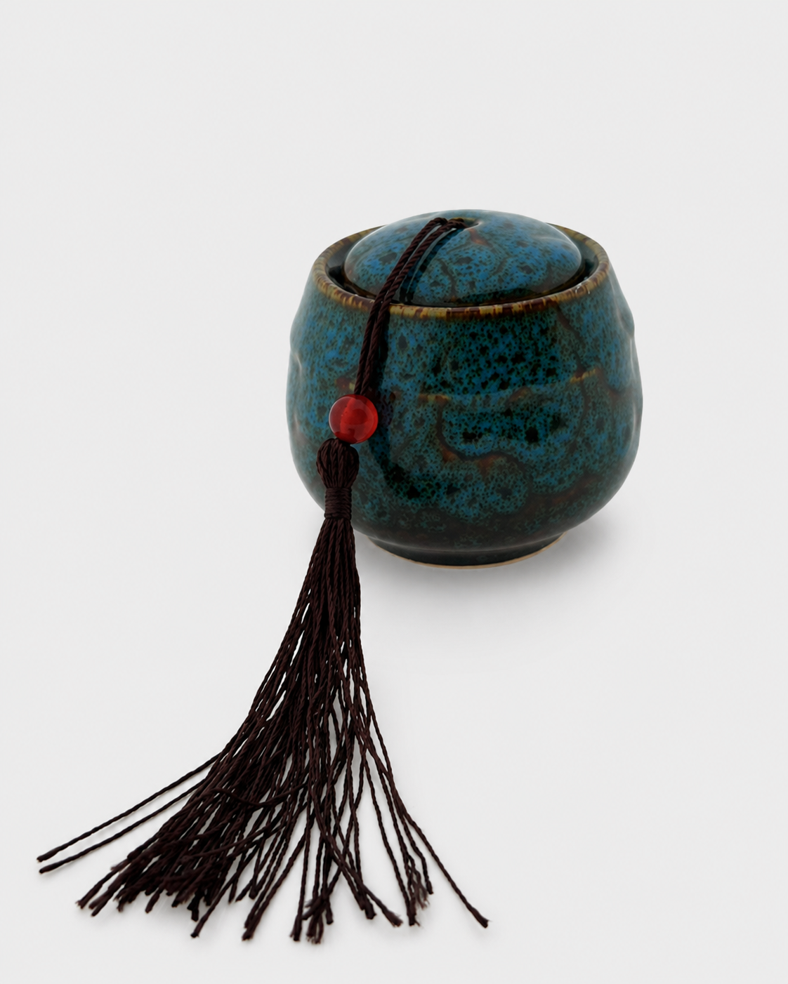 Mini urn met kwastje - Blauw